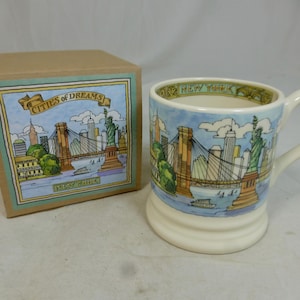 Rare Emma Bridgewater New York Summer Day Cities of Dreams 1st Quality Half Pint Mug in Gift Box – Bee Stamp - England - Unused with Label
