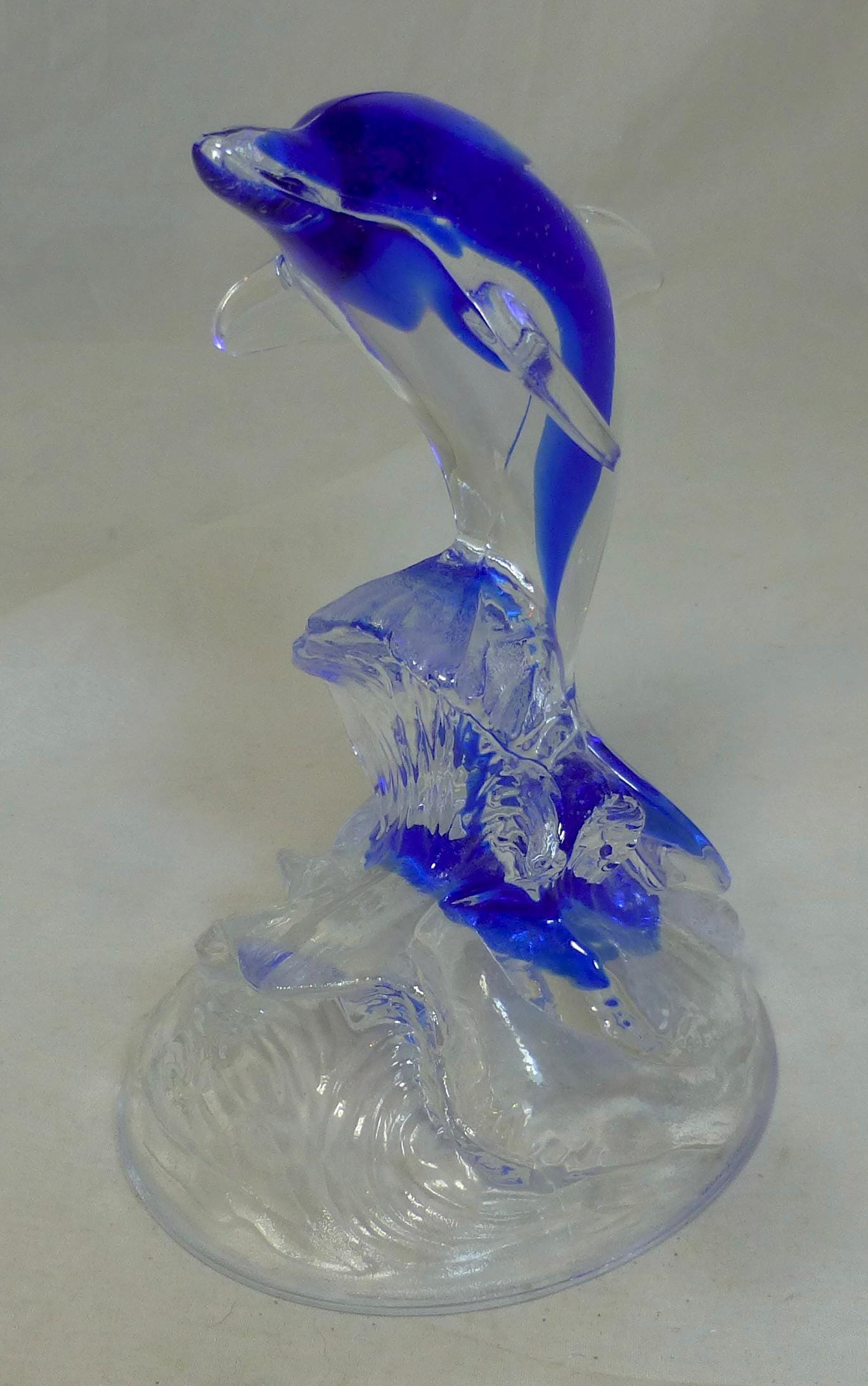 新品❣️美しい青CRYSTAL DARQUES DAUPHIN Cristal D'arques Vintage