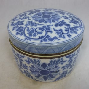 National Design museum 陶器 ボックス 小物入れ 青白 丸 National