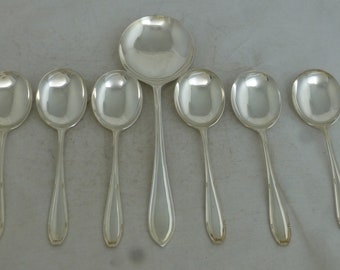 Vintage Cooper Brothers Silver Plate Cased 7 Piece Fruit Dessert