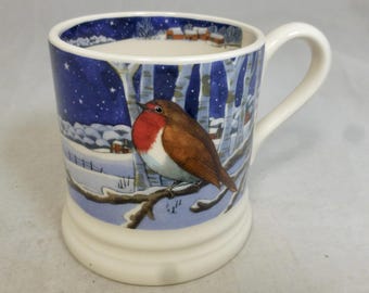 Rare Emma Bridgewater Winter Animals at Night Mug • Robin in a