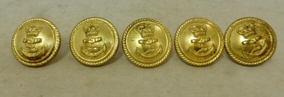 Vintage British Royal Navy Lieutenant Rank Insignia Shoulder Boards Epaulettes - Gold Stripes & 5 Navy Officer’s Gold Firmin London buttons View 6