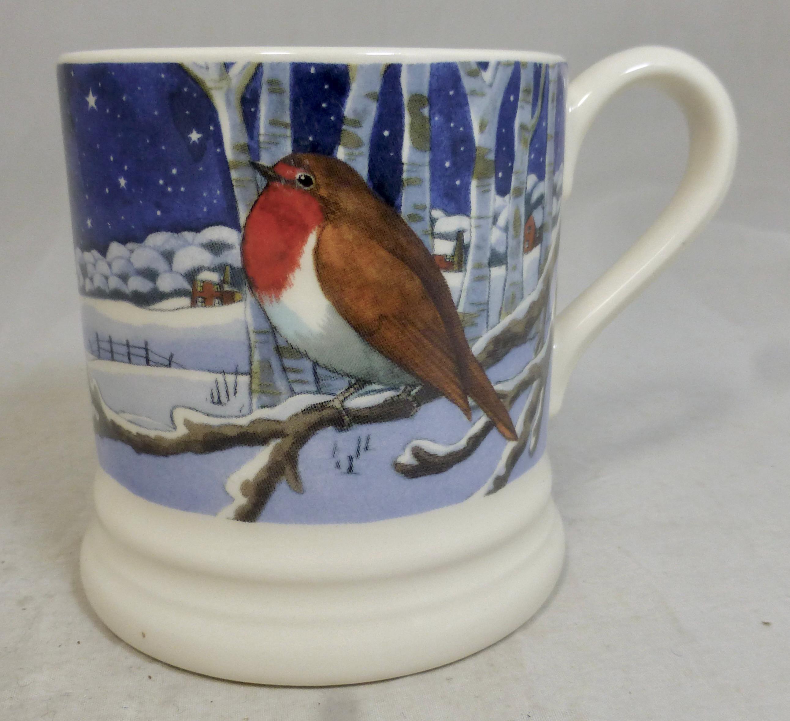 Emma Bridgewater Midnight Robin & Moon in Snow 1st Quality Half