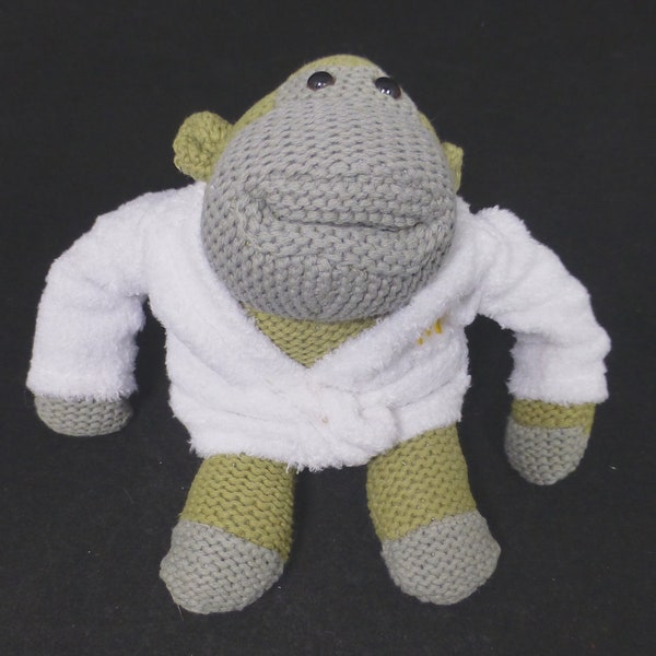 PG Tips Tea The Daily Cuppa Limited Edition Knitted Monkey Beanie Plush Toy - Removable White Dressing Gown – Hey Monkey Most Famous Monkey