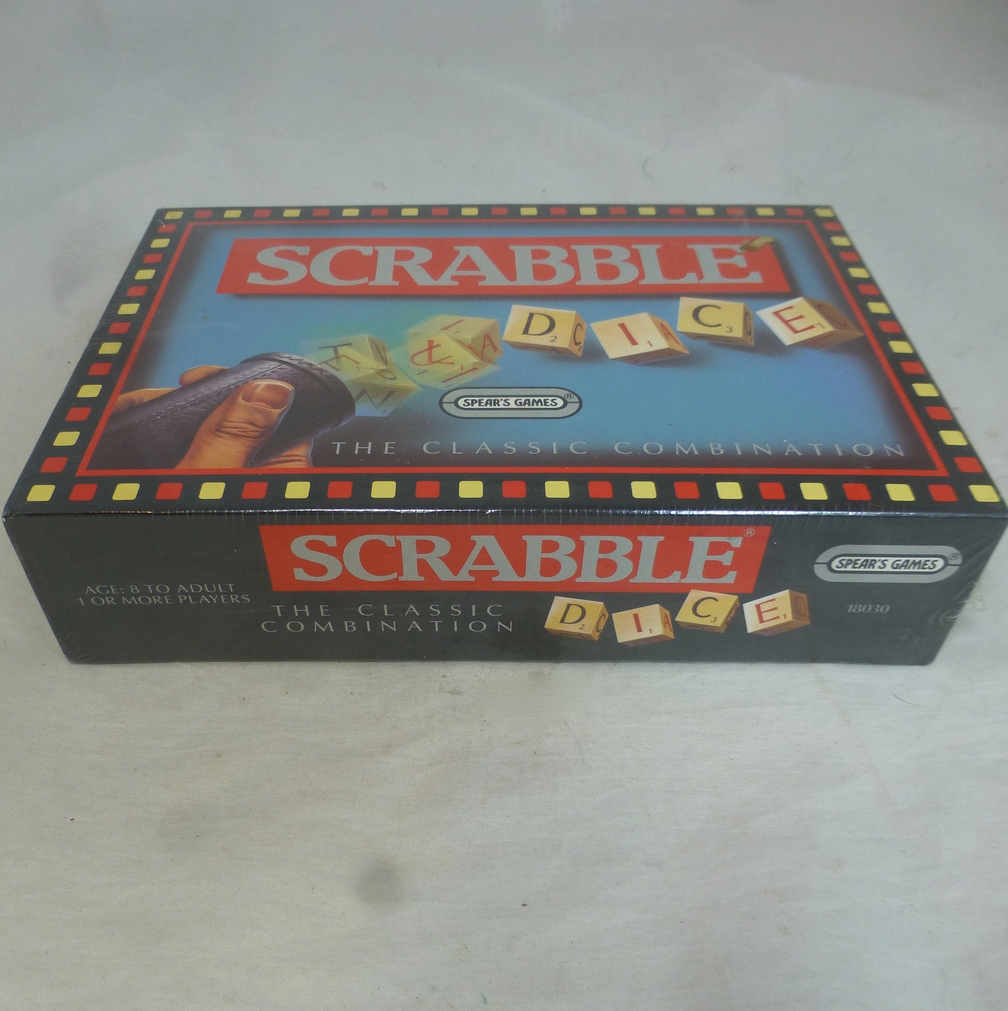 Spear’s Games Vintage 1990 Scrabble Dice Game - The Classic Combination Game – Sealed Set in Original Box – England - 1 or More Players