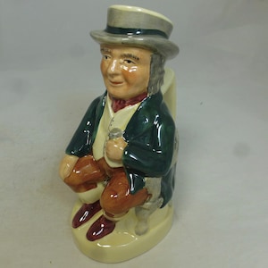 Vintage Philpot Gentleman handgeschilderde Toby Jug karaktermok Tony Wood Pottery 7,75 in H - Gesigneerde Fillpot Jug - Staffordshire, Engeland - VGC