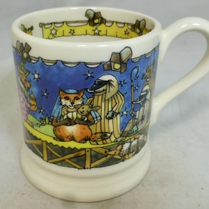 Emma Bridgewater Year in Country Nativity Scene Half Pint First Quality Mug - Butterfly stamp – Staffordshire England – Unused with Labels