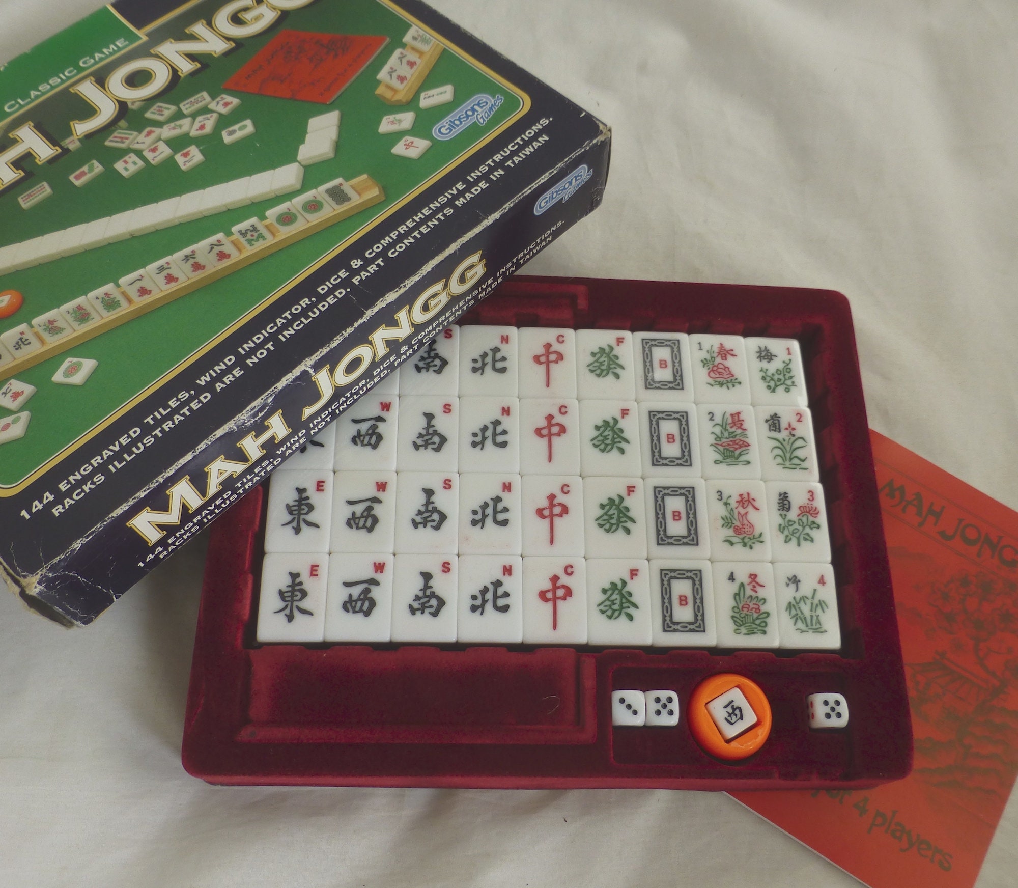 Mini juegos de Mahjong, juegos tradicionales chinos con 144 azulejos y 2  dados, juego de mesa de ocio para viajes, familiares y amigos