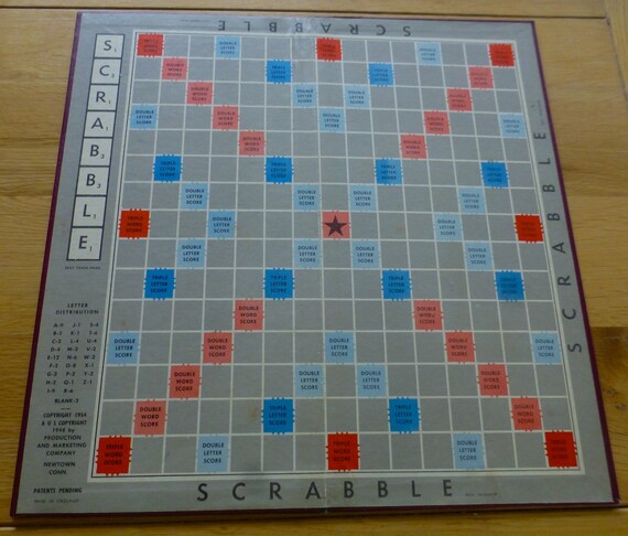 Vintage Scrabble Spears Games 1955 Vintage Board Game In Red Etsy