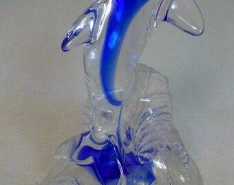 Cristal D'arques Vintage French Clear & Cobalt Blue Lead Crystal