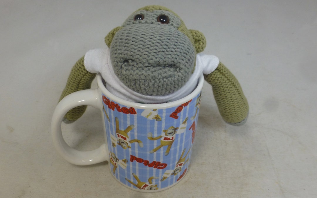 PG Tips Tea Knitted Monkey in Porcelain No 1 Gifted Cup Mug Most Famous  Monkey Promotional Beanie Plush Toy Monkey Lover Gift 