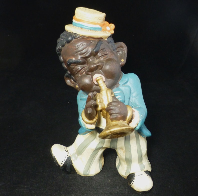 Black Americana Chalkware Vintage Figurine of African Jazz Etsy
