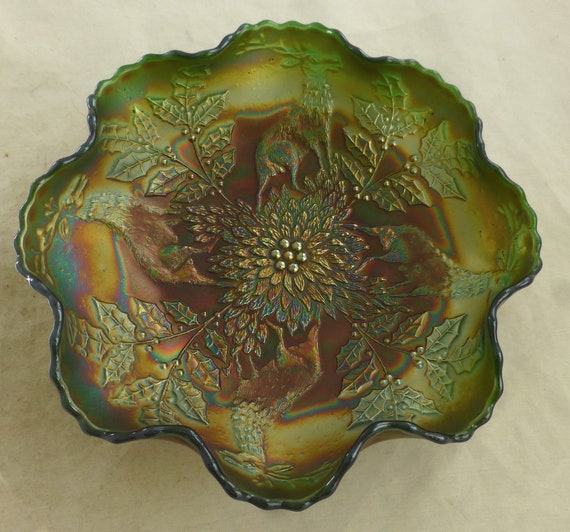 希少芸術品！50s〜 アメリカアンティークFenton深緑フェントンガラスUSA 希少芸術品！50s〜 アメリカアンティークFenton深緑フェントンガラス