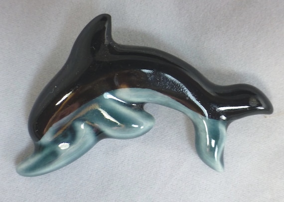 Poole Pottery Ceramic Vintage Dolphin Brooch - Ha… - image 2