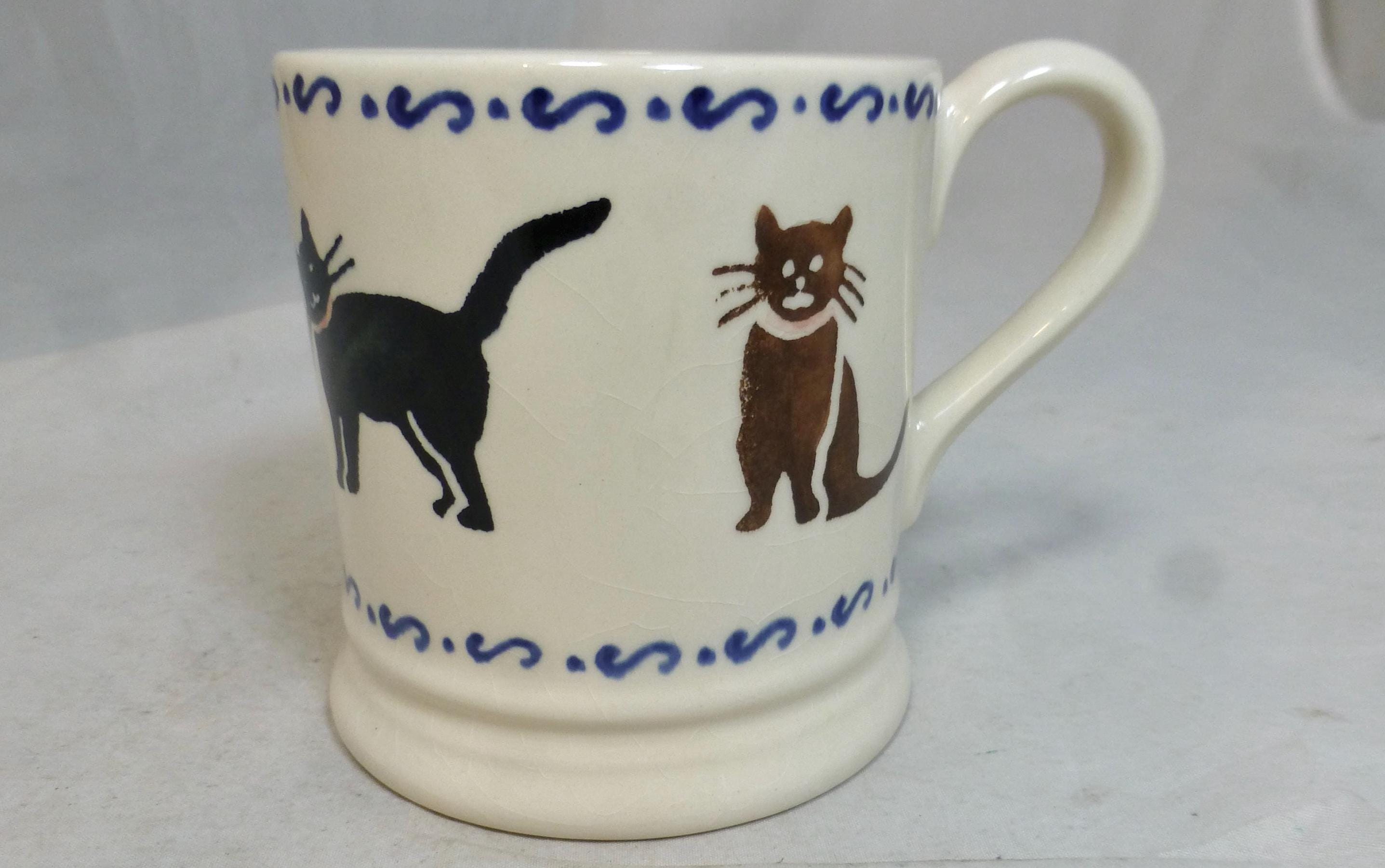 Vintage Rare Early 1997 Emma Bridgewater Hand Decorated Cats Half
