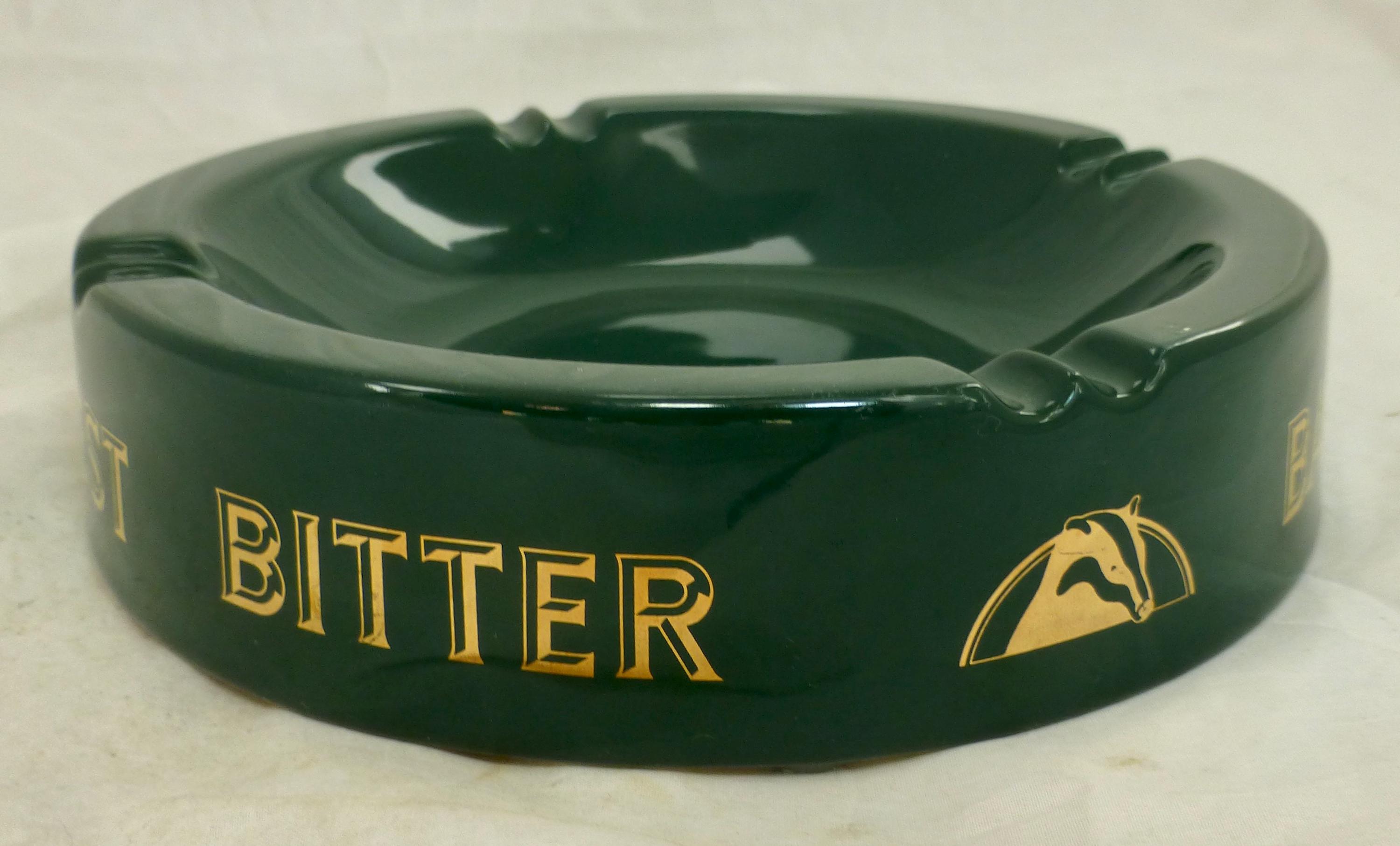 ヴィンテージ ラージ 磁器 グリーンバジャー ベストビター ラウンド