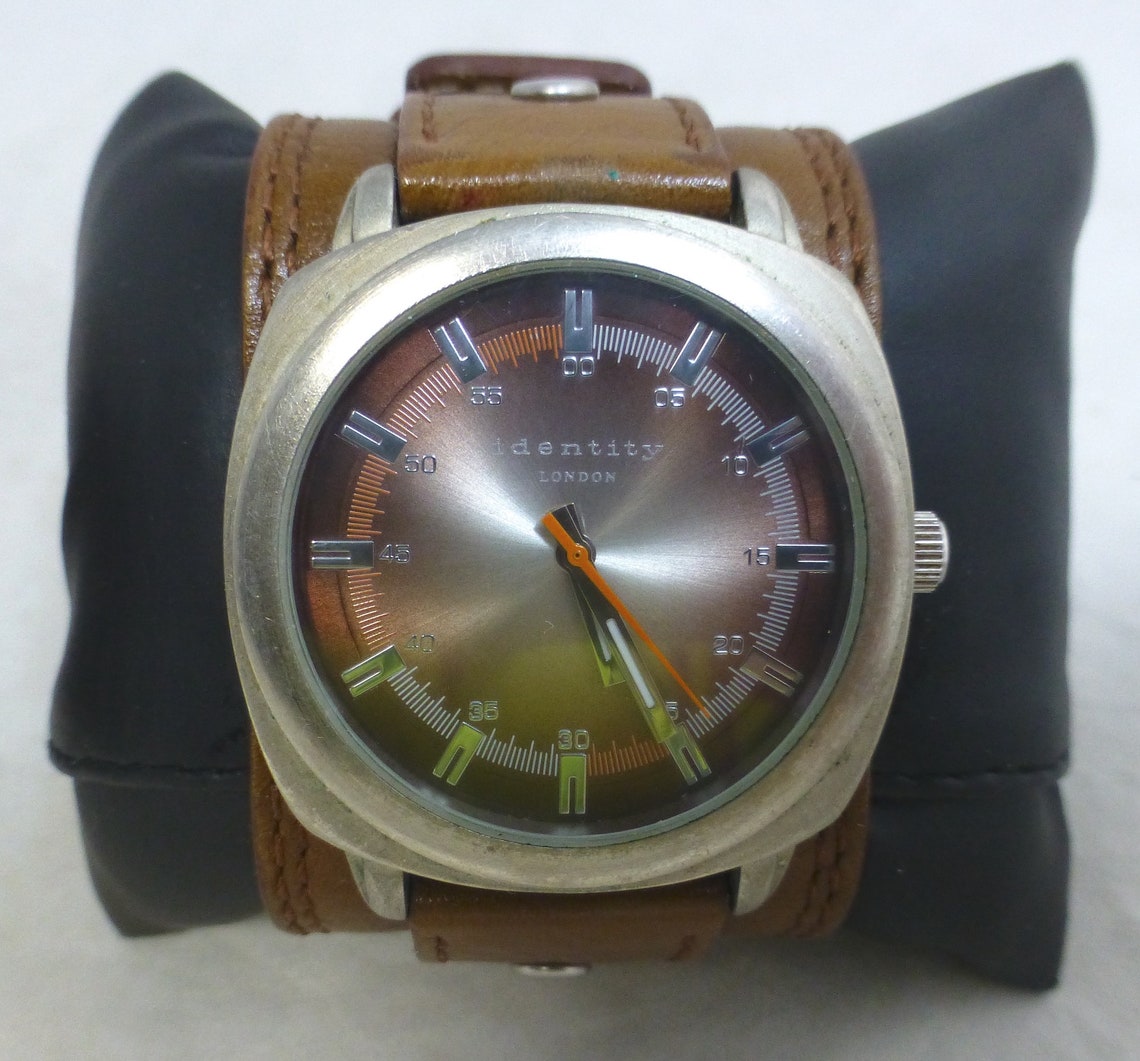 Identity London Mens Watch H222 031D Silver and Brown Dial Etsy