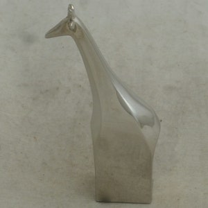 Dansk Designs Vintage Silver Plate Japan Giraffe Silver on Zinc Figurine / Paperweight - 4 in H - Gunner Cyren - Signed Scandi style