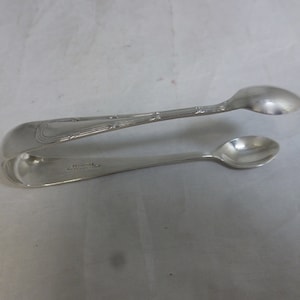 Antique Silver Plate Alex Clark Co Ltd Sugar Tongs with Decorative Design – Signed 4 inch Handmade Sugar Nips - Made in London Workshop