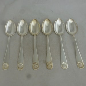 Norway Silver Designs A/Sスプーン 6本 Vintage Norwegian Silver Plate Set of 6 Large Serving Spoons 8 in