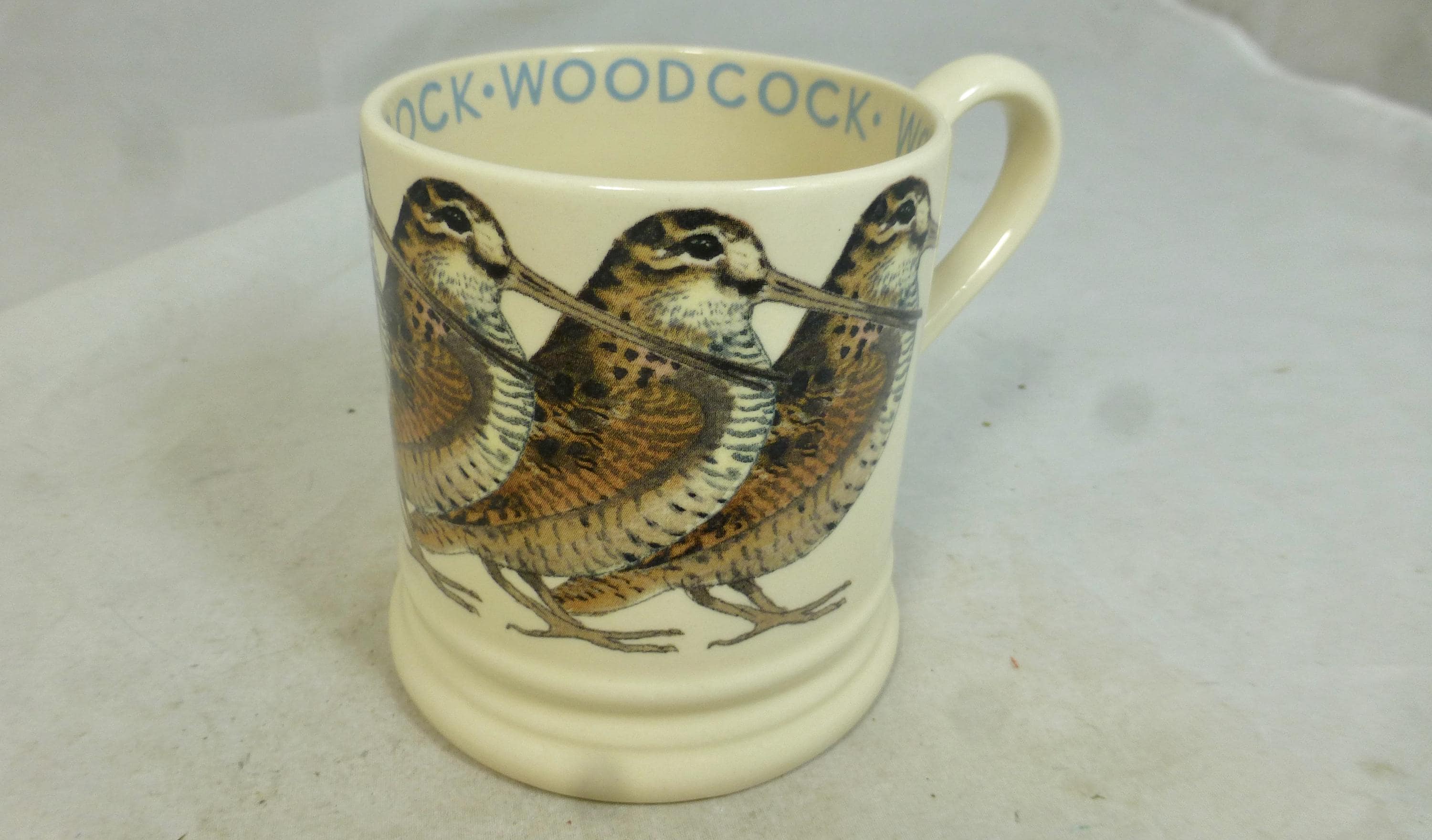 Vintage Rare Emma Bridgewater Woodcock Half Pint Porcelain Mug