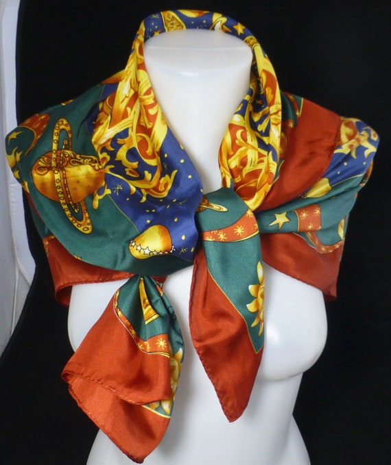 Codello Pure Silk Sun and Moon Large Vintage Scarf