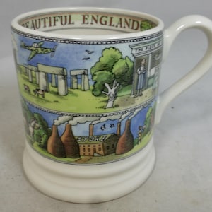 Emma Bridgewater Beautiful England Half Pint Mug – English Landscapes and Historic Building English Scenes Souvenir – Staffordshire England
