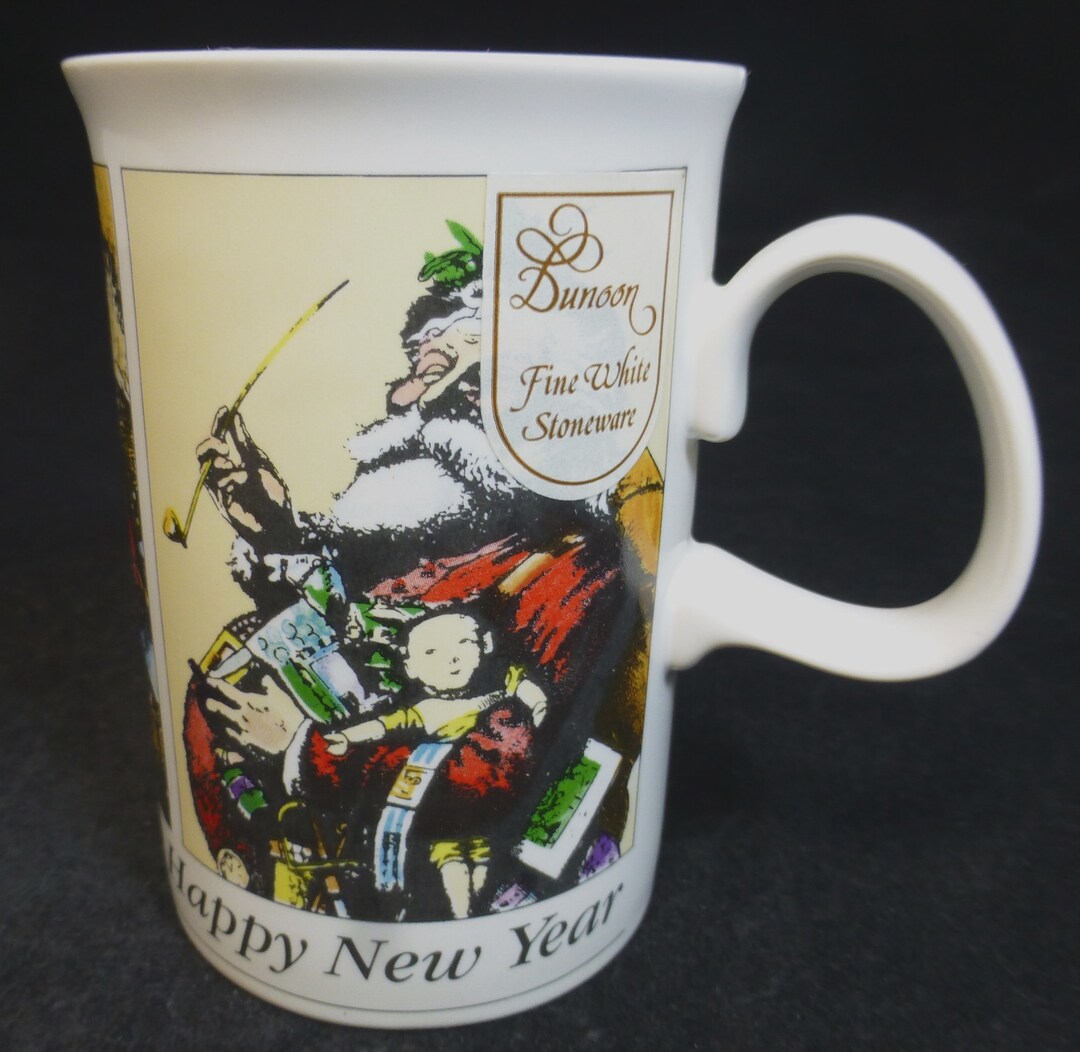 Dunoon Stoneware Victorian Merry Christmas & Happy New Year Mug Christmas Cheer Adapted From