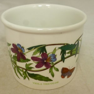 Vintage Portmeirion Botanic Garden Kleiner Heartsease Planter Jardiniere 3,75 Zoll D - Stiefmütterchen Viola Tricolor Blumenschmetterling, Crest ID - England