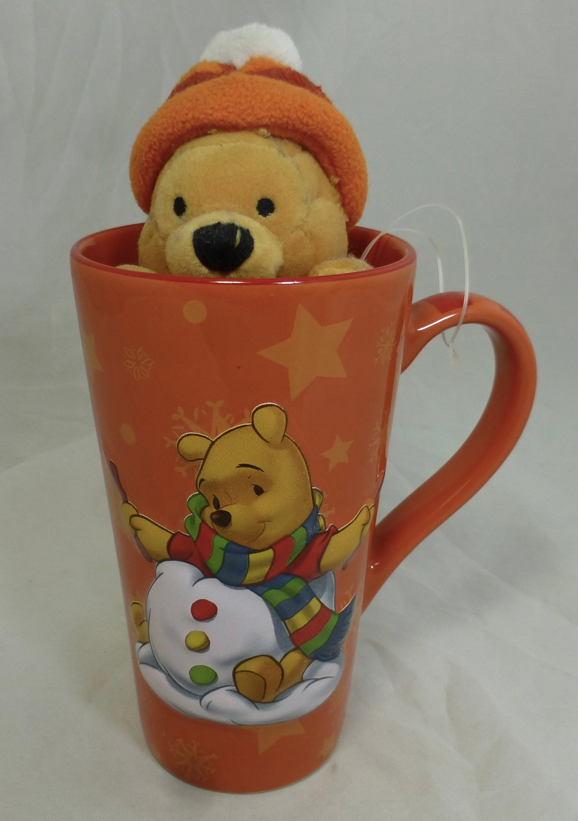 Tall Orange Winnie the Pooh Snowman Disney Cartoon 3D Moulded Mug