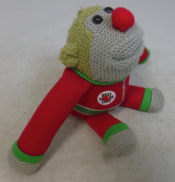 PG Tips Tea Red Nose Day Knitted Monkey Red & Green Suit Beanie Plush Toy  With Red Nose Comic Relief Most Famous Monkey -  Israel