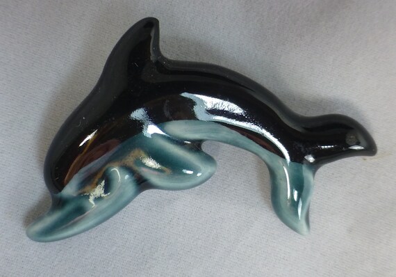 Poole Pottery Ceramic Vintage Dolphin Brooch - Ha… - image 3