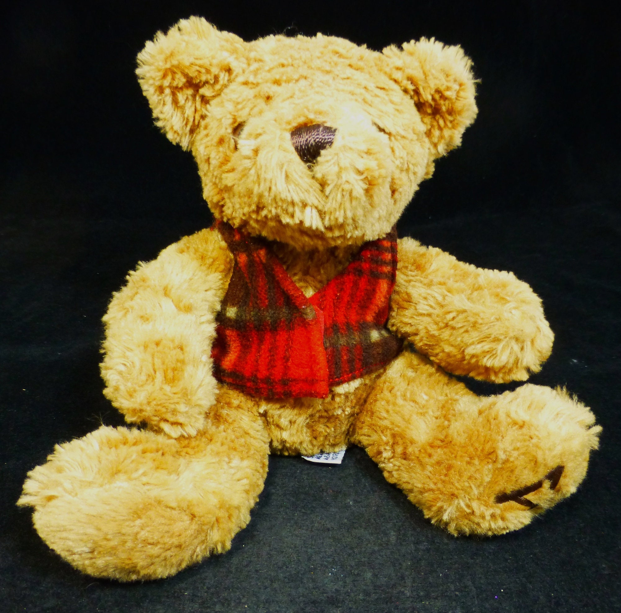 Honey Teddy Bear Soft Toy A & A Soft Toys Aurora Tartan | Etsy