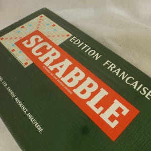 Raro gioco da tavolo Scrabble Vintage French Edition Scrabble di Spear&#39;s Games del 1955, mai aperto, set completo, scatola originale, condizioni BNIB inutilizzate