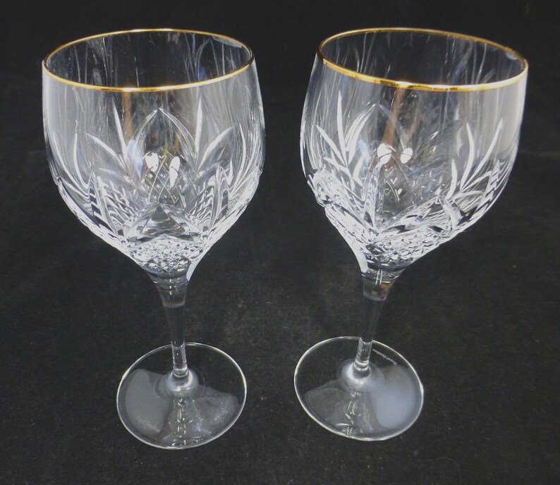 Royal Doulton Ascot Gold Wine Glass Hand Cut Lead Crystal