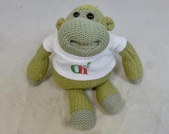 Vintage Hosung Monkey Hand Puppet Plush Flocked Face, Yellow