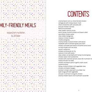 Family Friendly Recipes Download 32-page Cook Book of Printable Family Favourite Meals to Menu Plan Recipe Book image 2