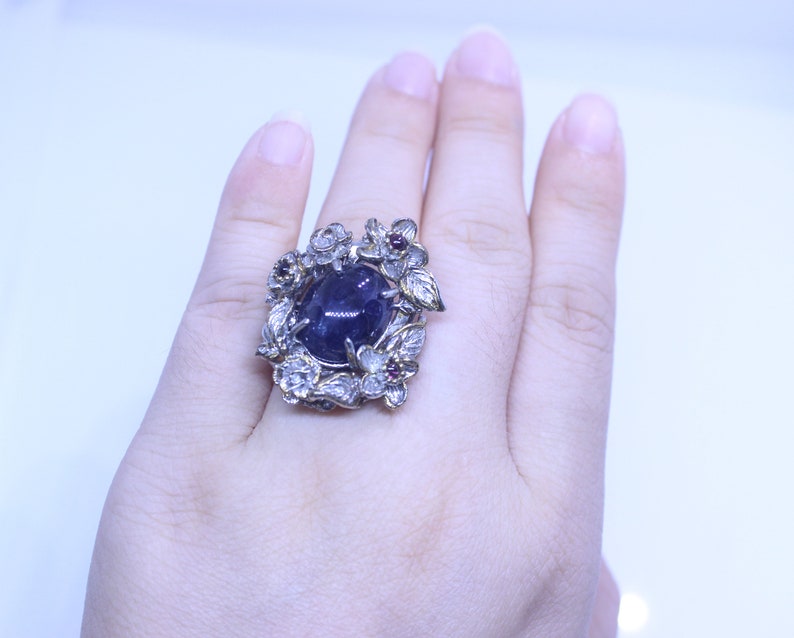 Natural Sapphire Sterling Silver Ring
