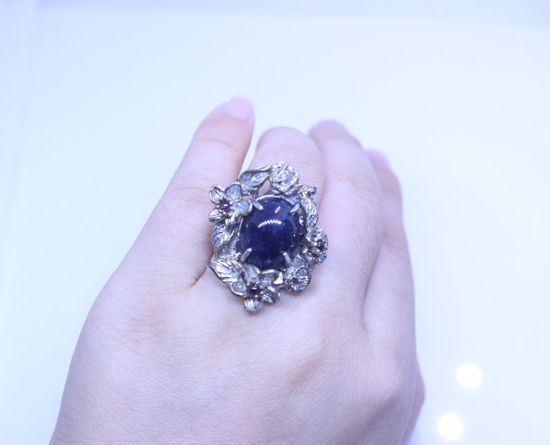 Natural Sapphire Sterling Silver Ring