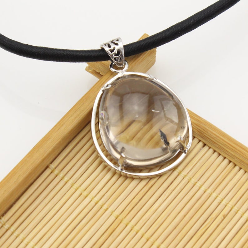 44cm Clear Crystal with Jew Copper String Necklace