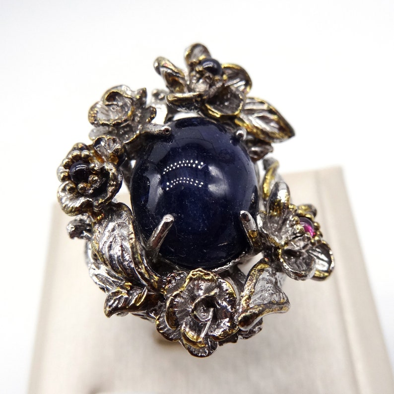 Natural Sapphire Sterling Silver Ring