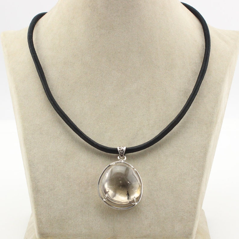 44cm Clear Crystal with Jew Copper String Necklace
