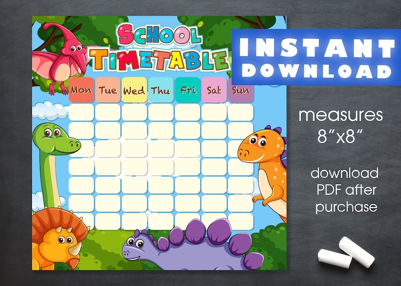 School Timetable | Dinosaur Timetable | Homeschool | Teachers | Parents ...