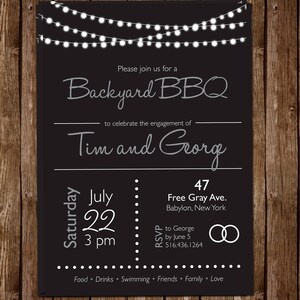 Personalized Engagement Party Invite | Backyard BBQ | DIY | Printable | Engaged