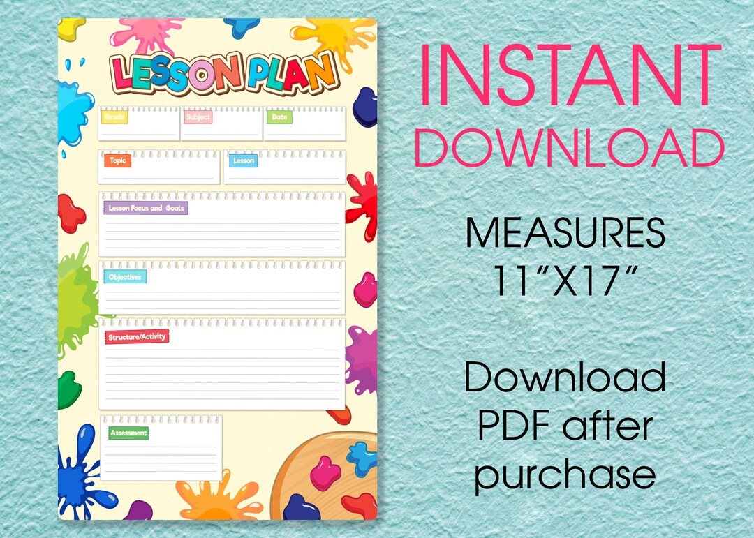Printable School Lesson Plan Template (digital Download) - Etsy Canada