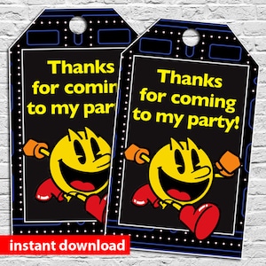 Pac-Man thank you tags | Pac-Man party | Gift tags | Printable