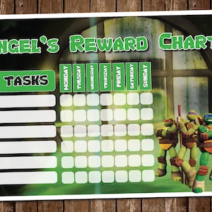 PERSONALIZED Teenage Mutant Ninja Turtles kids reward chart | Kids Chore Chart | Sticker Chart | Kids Chart