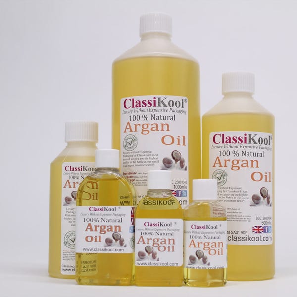 Classikool Moroccan Argan Oil: 100% Pure Natural for Beauty Skin, Nails & Hair Care (Free UK Mainland Shipping)