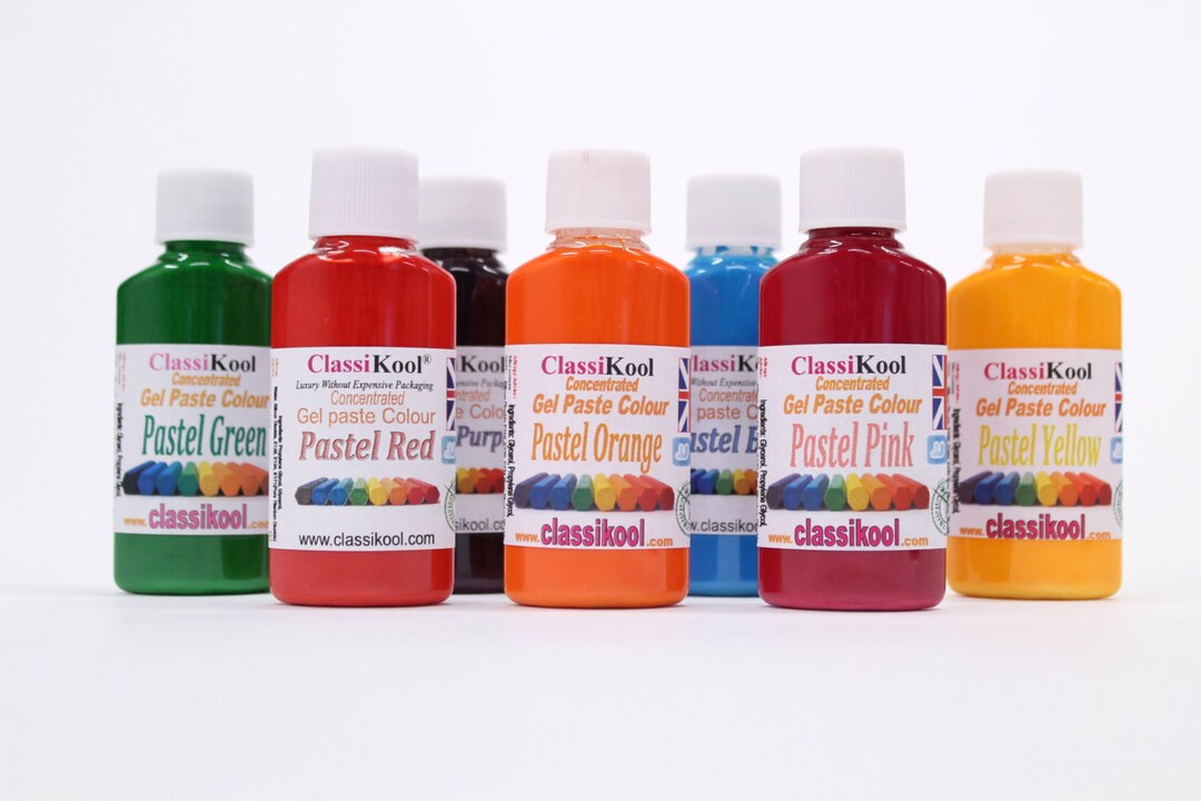 Classikool 30ml Pots of Pastel Food Colouring Paste 7 Colour Etsy