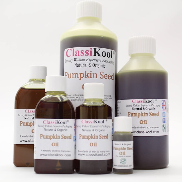 Classikool Organic Pumpkin Seed Oil for Beauty Skin Care, Massage & Aromatherapy (Free UK Mainland Shipping)